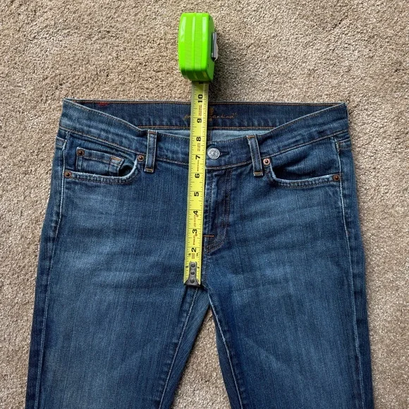 Vintage Y2K 7 For All Mankind Original 080 Low Rise Flare Jeans Med Wash Size 29 - Picture 10 of 12